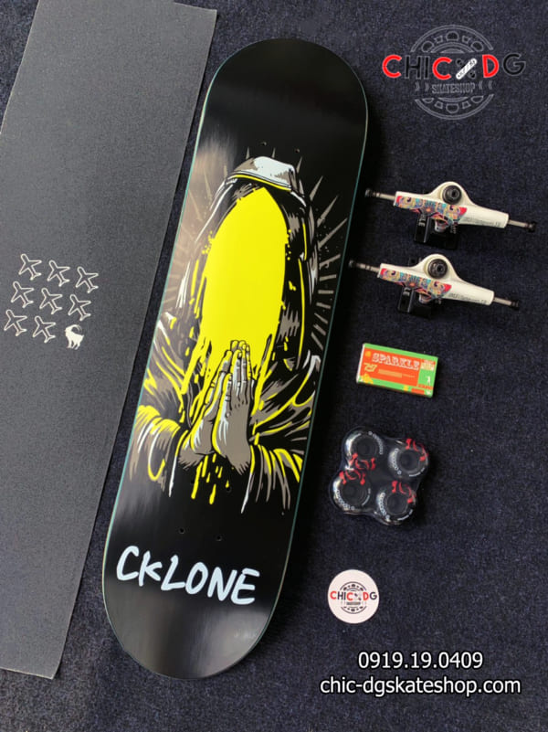 Complete skateboard Cklone ván chuyên tập trick có độ bền cao