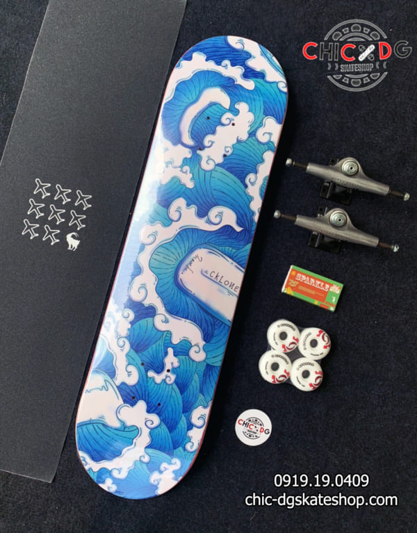 Ván Cklone skateboard Octopus Blue 8"